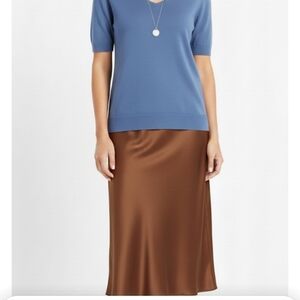 Vtg Jones New York brown midi silk skirt size 10